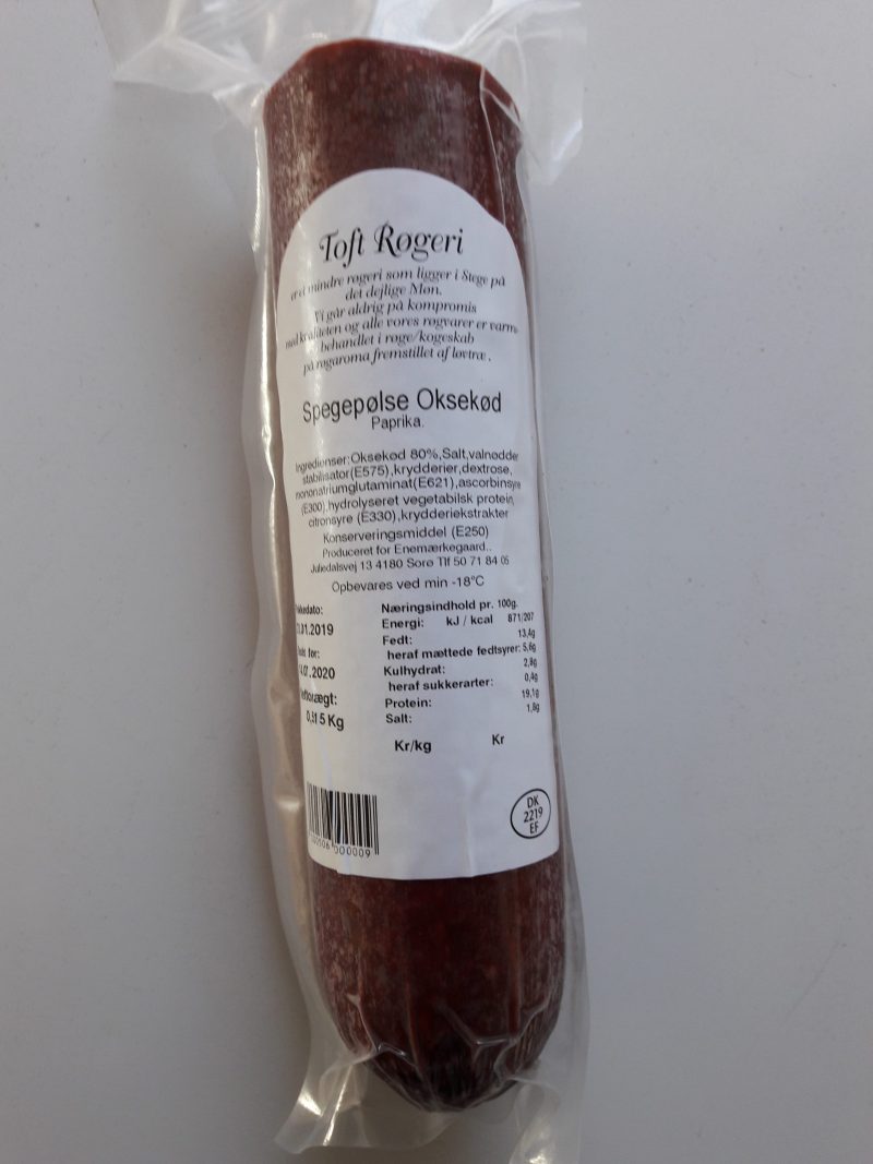 Oksesalami m/paprika ca 500 gr.